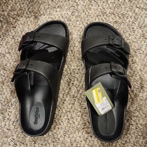 Goodfellow & Co Black Double-Strap Sandals Size 12